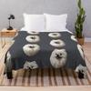 Pomeranian Cute White Puppy Dog Throw Blanket