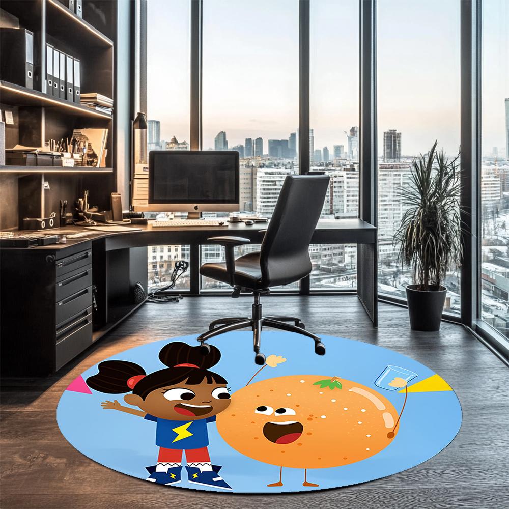 Yakka Dee Printed Round Rug Carpet Chair Rug Area Rug Entryway Doormats,for Office Chair Living Room Bedroom Kitchen Room.