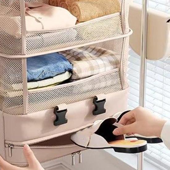 Дорожная сумка для хранения Пятислойная Большая вместимость Складная конструкция Подвесной органайзер Легкий Портативный Подвесной несессер