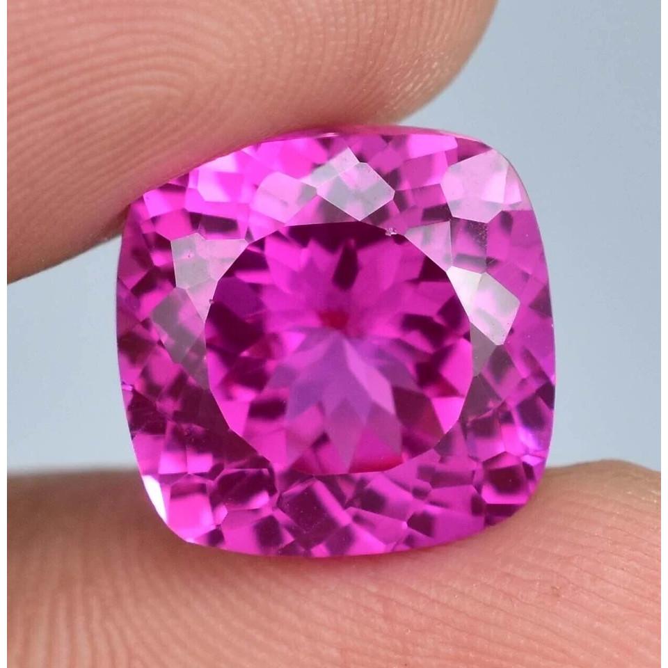 Natural Pink Ruby Loose Gemstone 12.45 ct Square Cushion Cut for Jewelry Making and Gem Collections