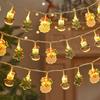 1.5M 10Led Christmas Light String Snowman Santa Cluas Xmas Tree Lamp String Hanging Ornaments Pendants Merry Christmas Decor