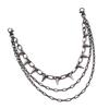 Hiphop Punk Metal Chain Belt with Silver Studs Adjustable Length Chain Belt for Fashionable Adults