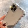 Роскошный модный мягкий чехол для телефона Bling Rhinestone Gem diamond для iPhone 16 15 14 13 Pro Max 11 Pro 12 Pro Max Glitter Camera Protection Cover Coque
