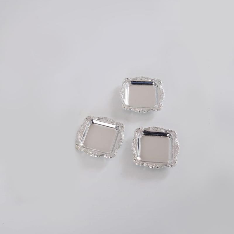 3 шт. Пластиковая тарелка, серебряная гальваническая тарелка, фруктовая тарелка, маленький поднос, золотой поднос для ювелирных изделий, праздничный димсам, 3 стиля