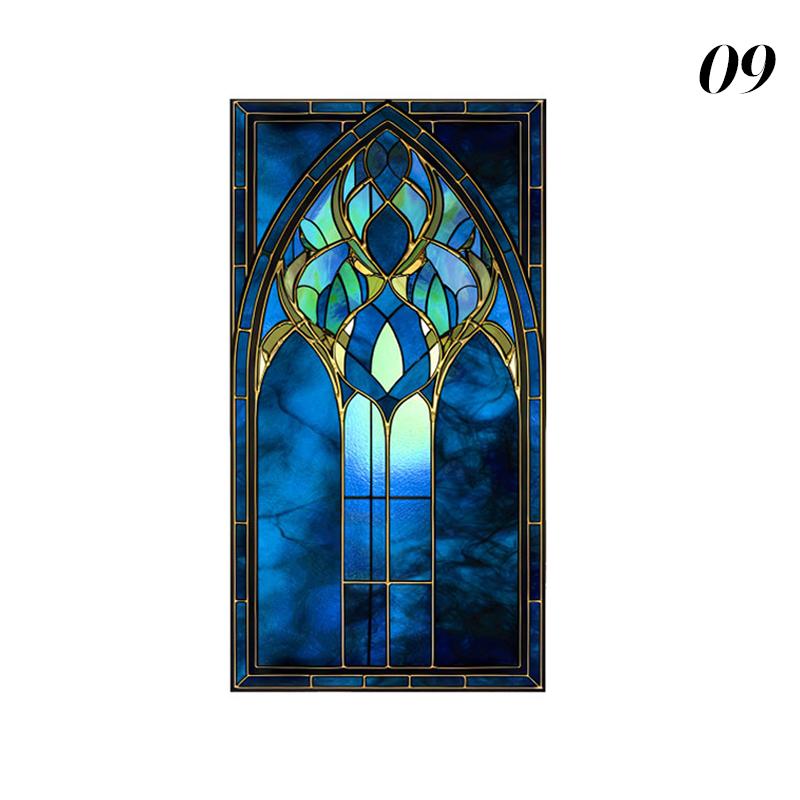 Ретро Арт-стекло Пленка Европейский стиль Витраж Церковное искусство Приватность Окна Наклейки Непрозрачный Отель Клуб Веранда Окно Декор Пленка