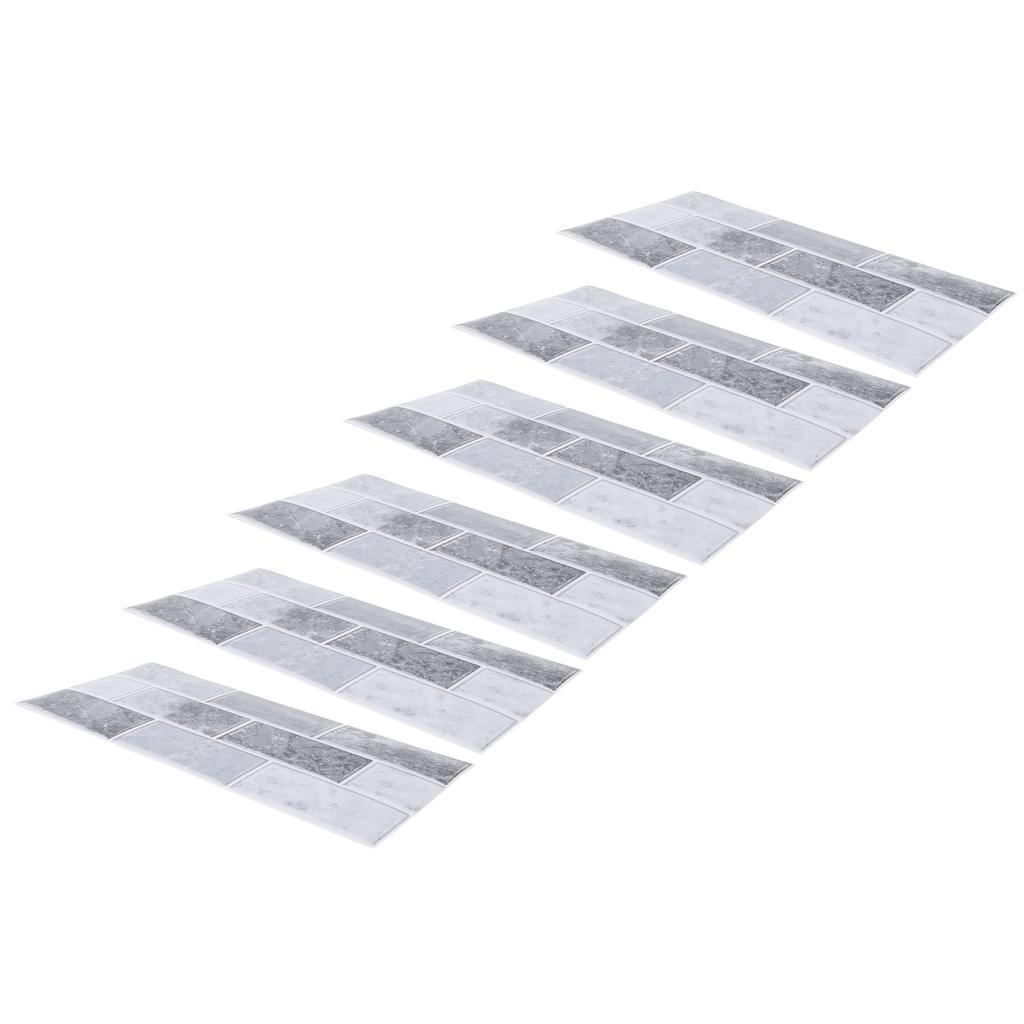 6 листов самоклеящейся водонепроницаемой антимасляной плитки для кухонного фартука