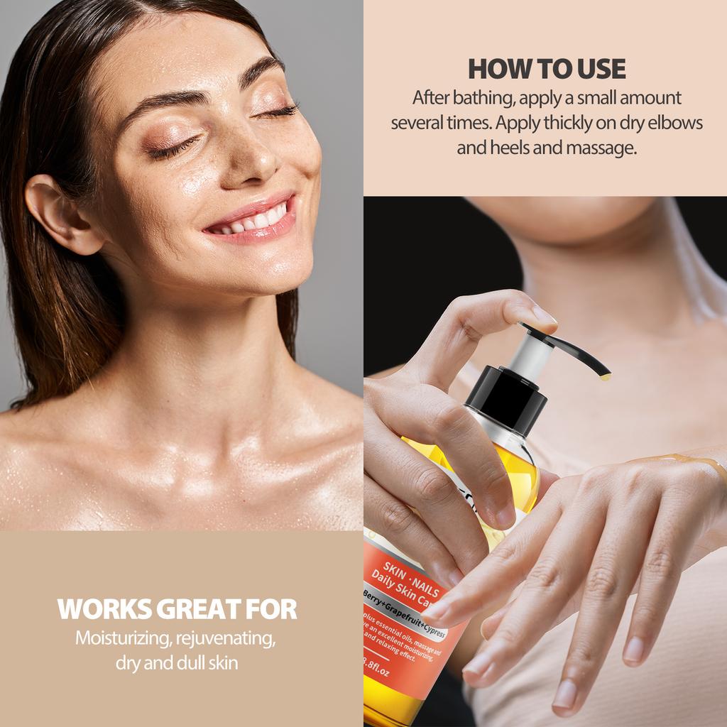 PHATOIL 260 мл Масла для тела, лаванда, ваниль, имбирь, массажное масло с базиликом, универсальный уход за кожей и волосами, смеси натуральных растительных масел и эфирных масел