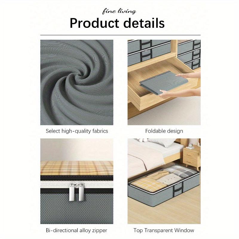 1 шт. Сумка для хранения под кроватью, Плоская сумка для хранения, Коробка для хранения в ящике, Сумка для отделки гардероба, Сумка для переезда, Сумка для хранения одежды и одеял с прозрачным верхом