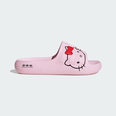 ШЛЕПАНЦЫ ADILETTE AYOON HELLO KITTY Прозрачные розовые сандалии Шлепанцы унисекс ORIGINALS IH2680 Прозрачный розовый / Черный / Красный