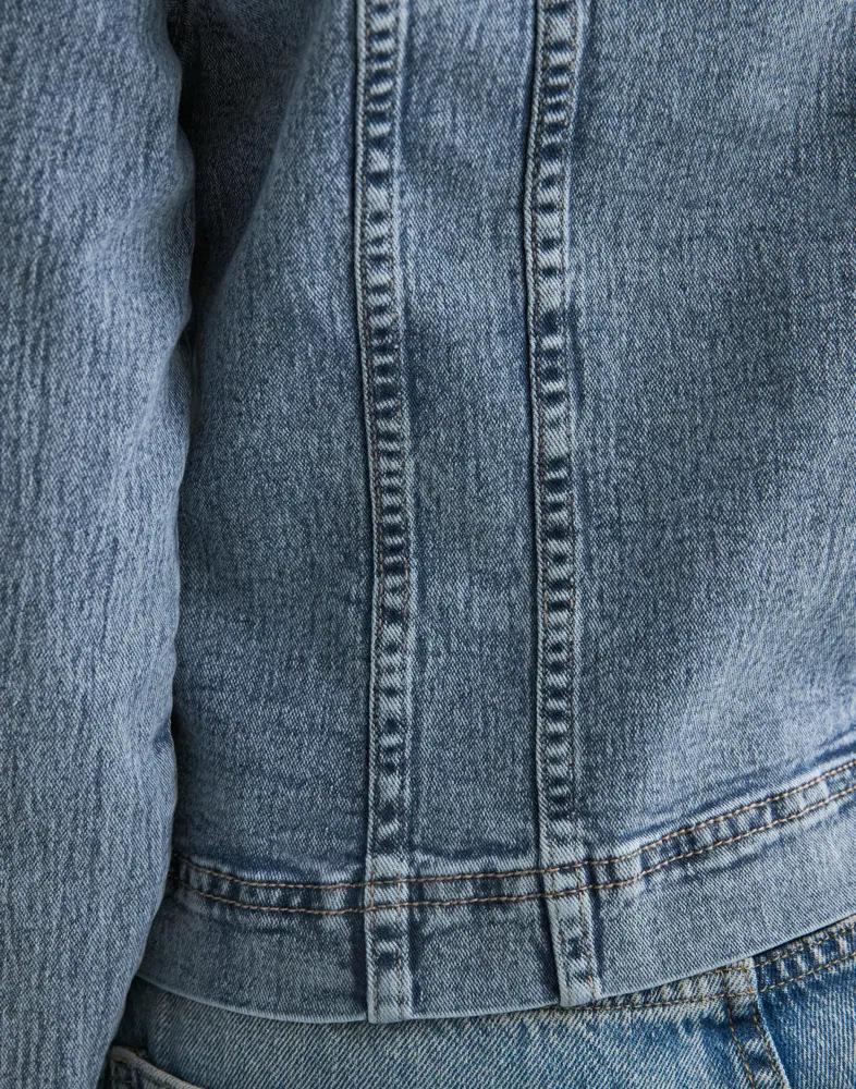 Женская джинсовая куртка с эффектом сильной потертости, повседневная