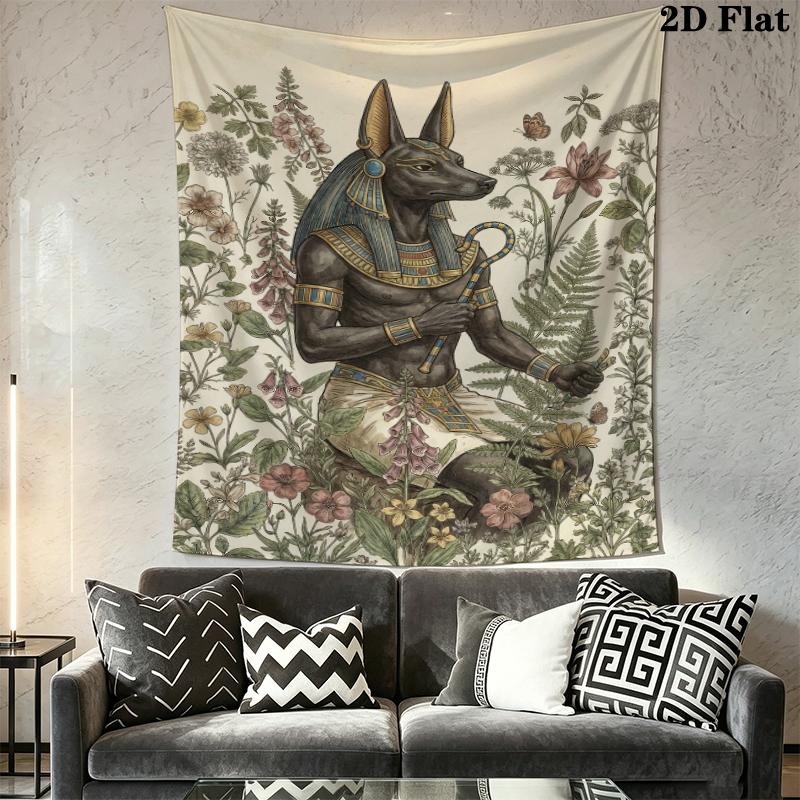 Anubis Wall Tapestry Aesthetic Wall Hanging Printed Fabric Blanket Decorative Tapestries for Bedroom Living Room Home Decor
