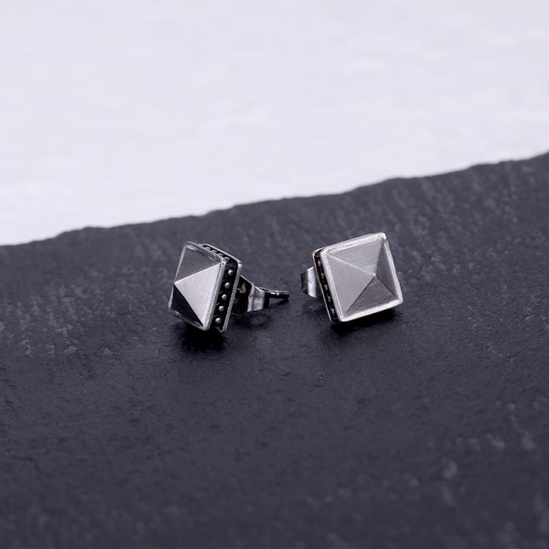 PYRAMID STUDS Stainless Steel Pyramid Earring Studs Matt Finished