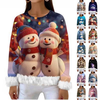 Женский модный и повседневный пуловер с длинным рукавом и принтом