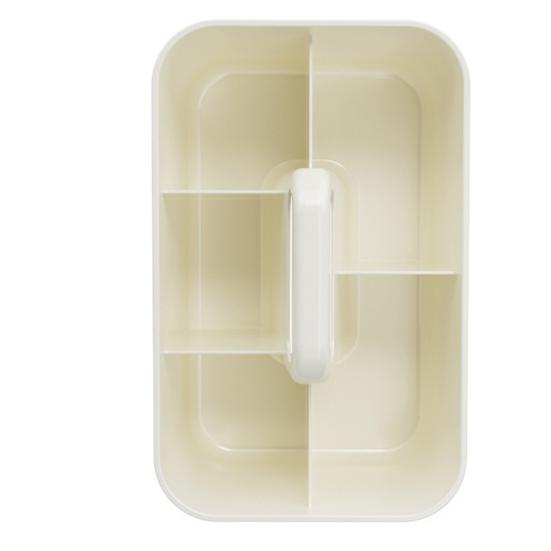 Ящик для хранения Штабелируемый Органайзер для стола с ручкой Большая вместимость 5 отделений Подставка для хранения канцелярских товаров и косметики