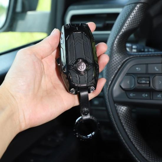 Mech Black Zinc Alloy Key Shell Cover Case For Toyota Tundra +