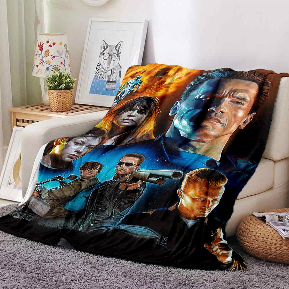 Terminator Salvation Future Wars Flannel Blanket Super Soft Warm Cozy Blanket For Sofa Bed Office Travel Allseason Home Decor Gift
