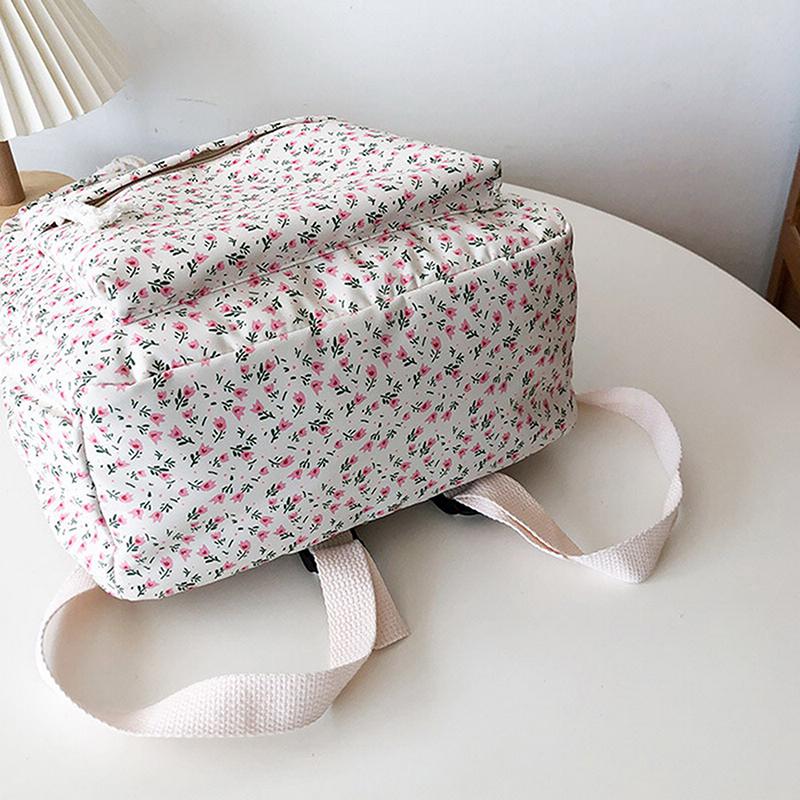 Студенческий школьный рюкзак с цветочным принтом, белый, школьные сумки для девочек-подростков, милый женский рюкзак, сумка для книг, нейлоновый рюкзак