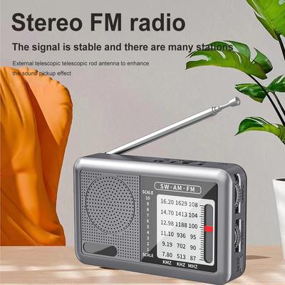 Портативное радио с перезаряжаемой батареей и наушниками FM AM SW Радио карманное Радио Подарки для пожилых