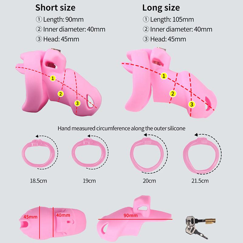 Silicone Chastity Cage Male Cock Lock Sex Toys BDSM Gay Erotic Urethral Device Lock Chastity Device Masturbator Sex SM Product