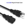 PC Power Cord USA EU AU UK 3 Prong 1.2m IEC 320 C13 Power Supply Extension Cable Power Cord For Desktop PC Monitor Router DVD