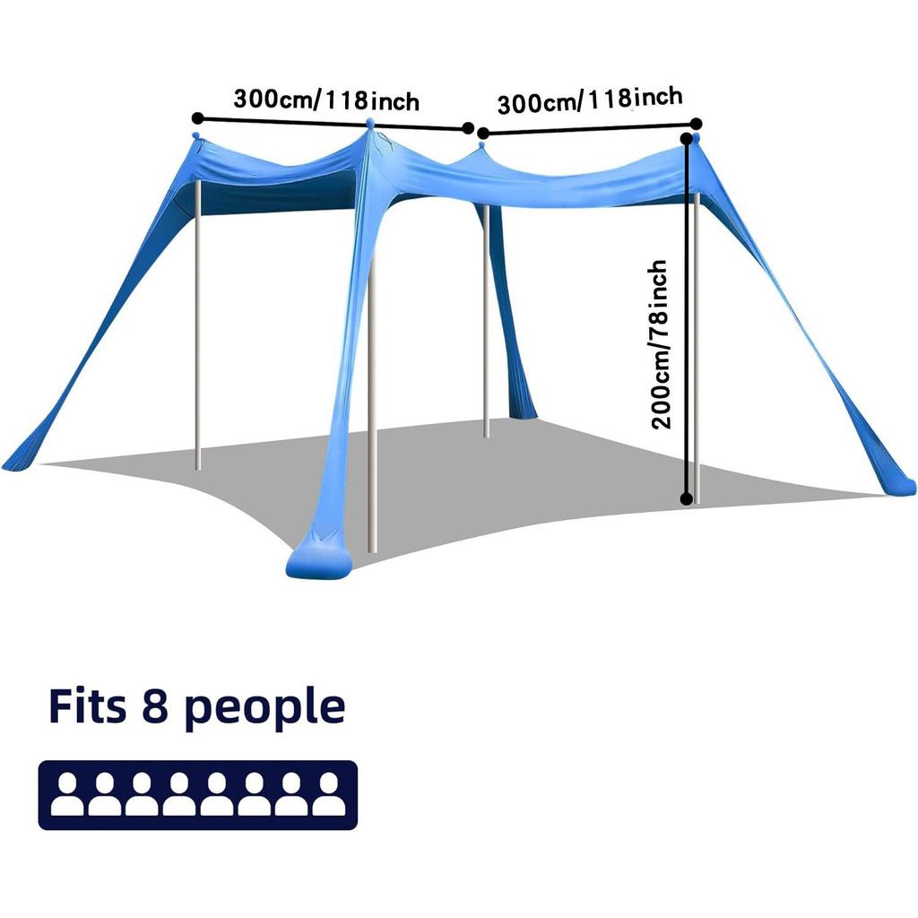 Приморский Портативный Кемпинговый Навес Тент Солнцезащитный для Отдыха на Открытом Воздухе, Пляжа и Рыбалки