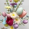 Easter Decorations Artificial Floral Easter Egg Picks Spring Stems Plastic Flower Decor Home Vase Filler Table Home Decor