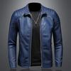 Standing Collar Leather Jacket Men's Trendy Jacket New Leather Jacket Slimming And Handsome And Men's Clothing