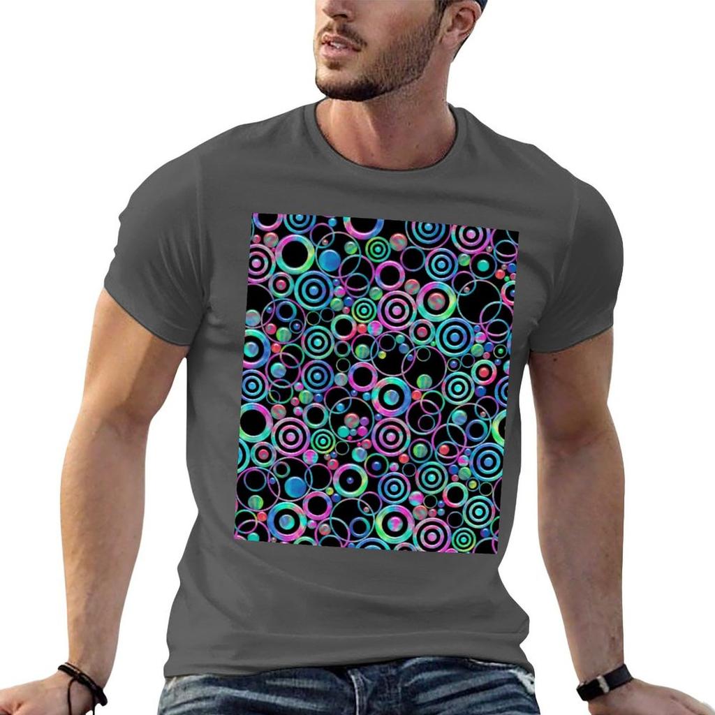 Pastel Psychedelic Circles Pattern Tshirt Performance Workout Short Sleeve Tee