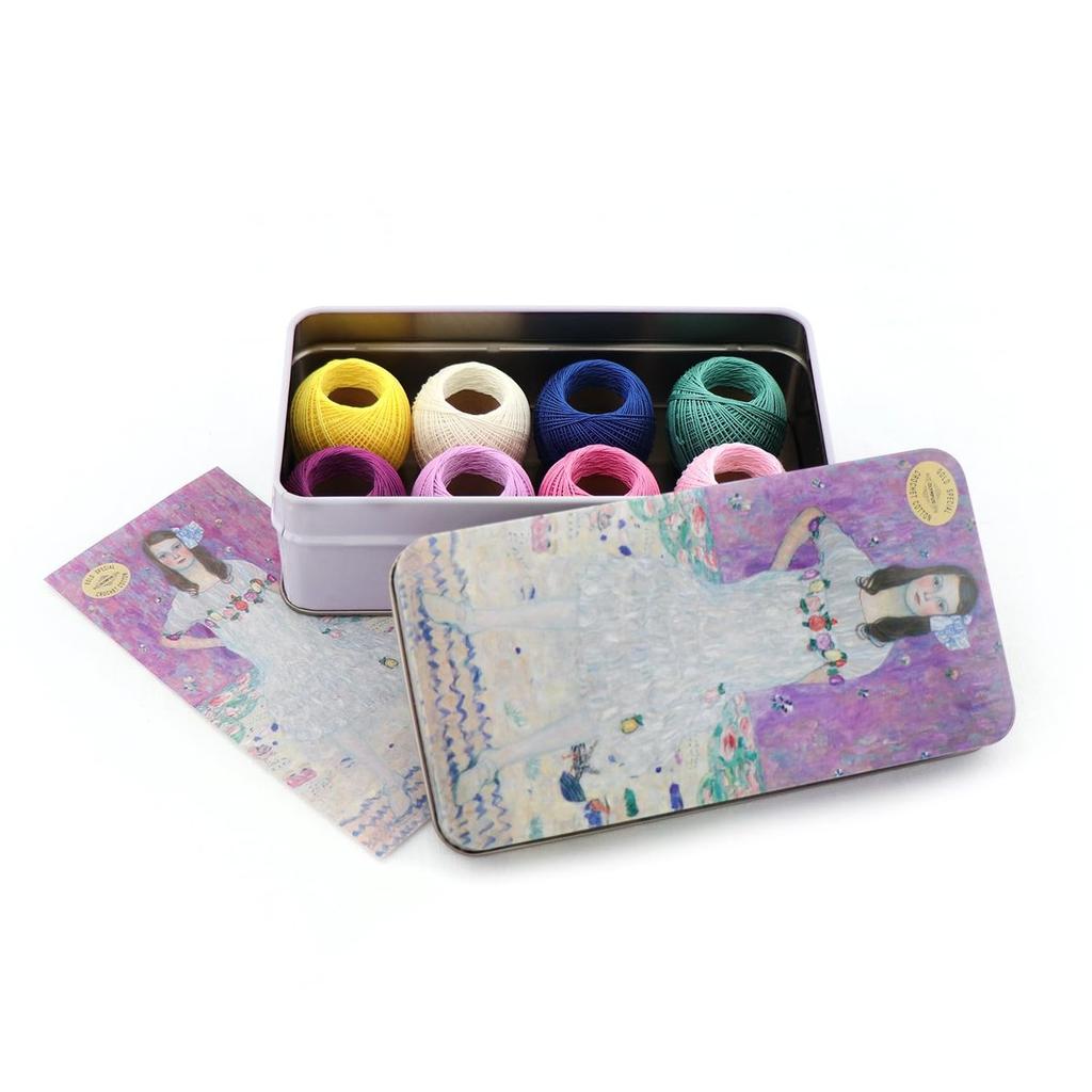 Olympus Gold Label No.40 Lace Yarn Color Palette Meda Primavezi 5g 8-Color Set with Original Tin, Limited Edition, Made in Japan