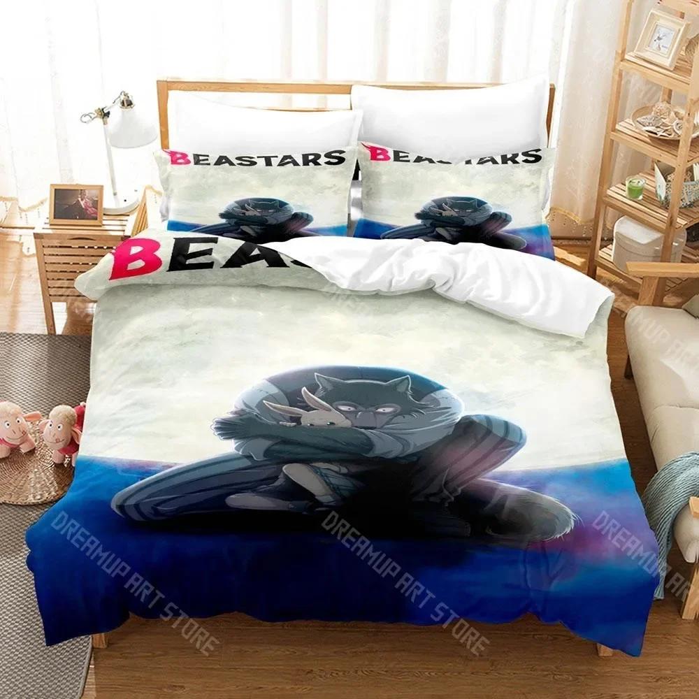 3D Печать BEASTARS Аниме Комплект постельного белья Односпальный Двуспальный Полный Queen King Размер Комплект для кровати Взрослый Детская спальня Комплекты с пододеяльником Комплект простыней