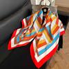 Retro 91 square scarf twill silk printing Korean version girls silk scarf summer and autumn imitation silk decorative gift scarf