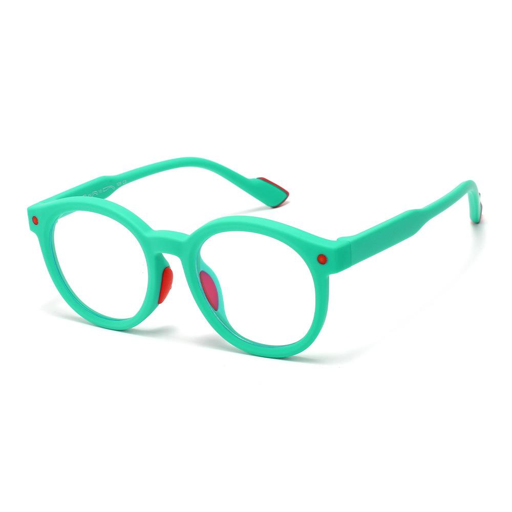 2026 Trendy Round Frame Professional  Anti-Blue Light Glasses Ultra-Light Silicone Children's Frame Children's Headgear