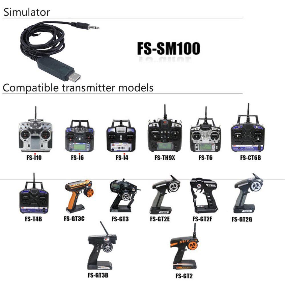 Flysky FS-SM100 RC USB Flight Simulator With FMS Cable Helicopter Controller 2.4G