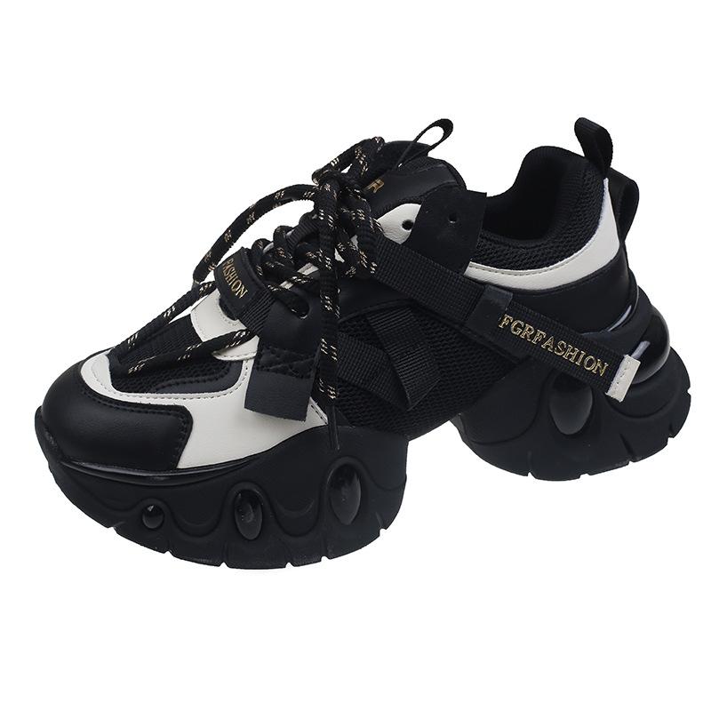 Узкая талия дышащая обувь для папы женская осень 2024 новая маленькая толстая подошва увеличивает рост универсальная повседневная спортивная обувь