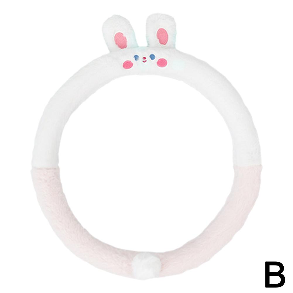 Универсальная зимняя оплетка на руль для женщин, милая мультяшная пушистая оплетка для руля, греющая руки, оплетка на руль автомобиля