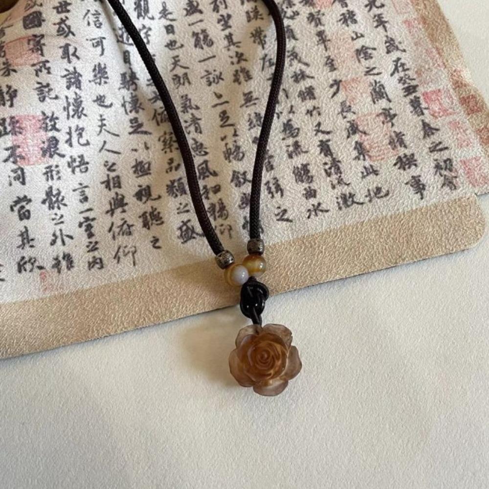 Изящное ожерелье ручной работы с цветочными бусинами, аксессуары, ожерелье «Камелия», прочное ожерелье