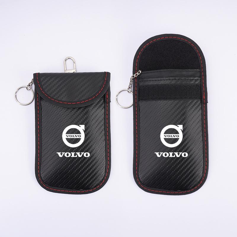 Car Key Case Signal Blocker Bag Car RFID Shielding Pocket Anti-Theft Pouch For Volvo V60 V40 XC90 XC40 S60 C30 V70 AWD Olestar