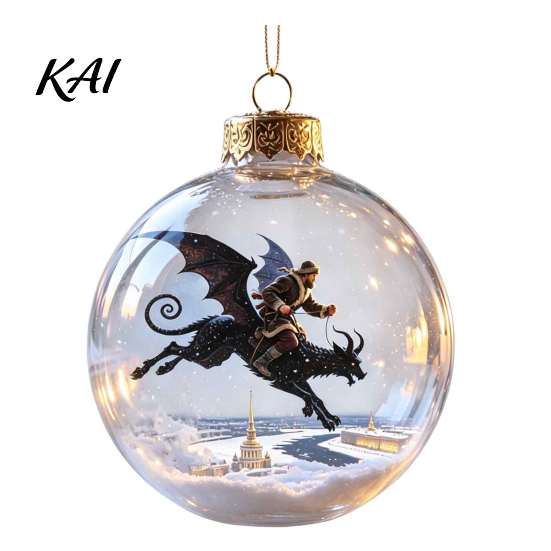 Window Display Festive Supplies Glowing Christmas Story Ornament, Light-Up 3D Hanging Ball with Warm LED, Mini Holiday Wall Decor Scene Clear