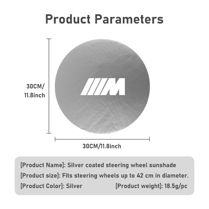 Car Steering Wheel Sun Shade Sunscreen Insulation Silver Coated Cloth For BMW M Performance Alpina M3 M5 M6 X1 X3 X4 X5 G20 VO8