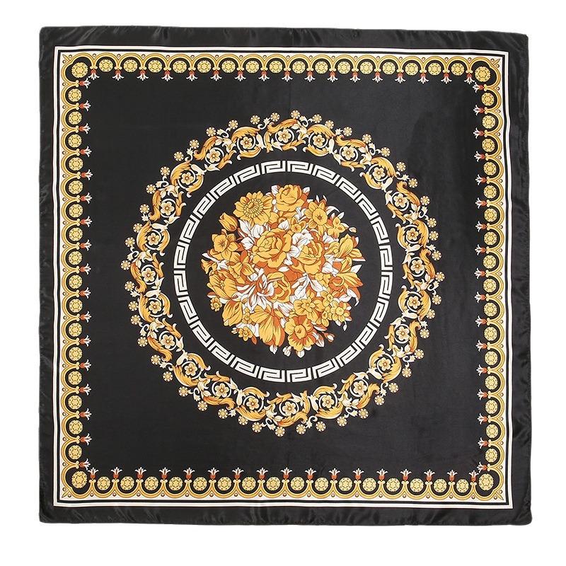 Spring and Autumn Women's Cashew Print Square Scarf Fashion Commuting Versatile Headscarf Stained Rose Square Scarf