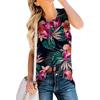 Женская повседневная футболка без рукавов с круглым вырезом и гавайским принтом