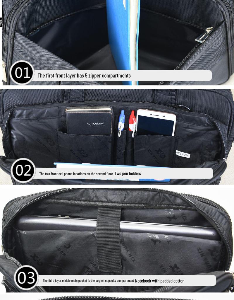 Мужской холщовый деловой портфель большой вместимости для ноутбука и документов — дорожная сумка-мессенджер.