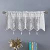 1Pc Valance White Window Drapes European Style Lace Curtains Kitchen Cafe Floating Sheer Window Drapes