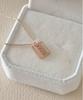 Judien 14K 18K Ini Square Matte Engraved Necklace (Type B)