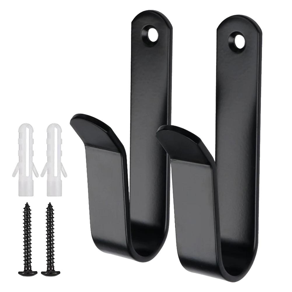 2pcs Black Wakeboard Garage With Screws Wall Mount Room Metal Kiteboard Surfboard Display Lounge Horizontal Snowboard Rack