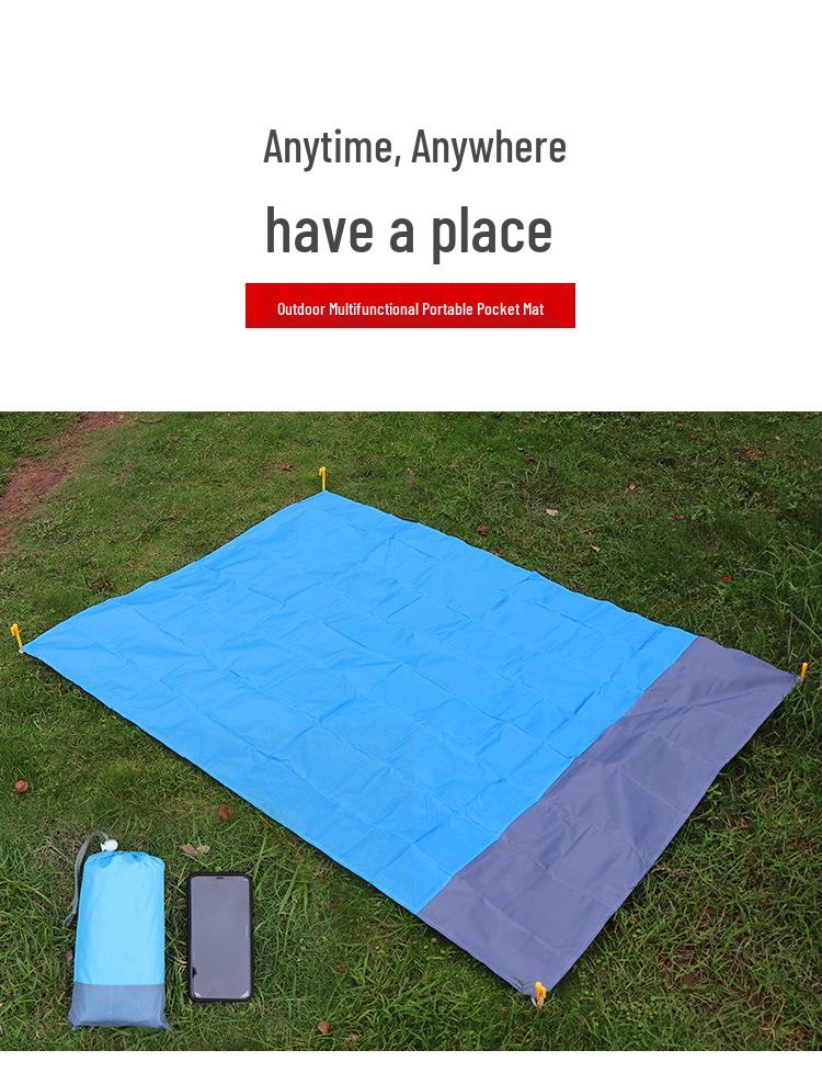 Легкий Водонепроницаемый Портативный Складной Коврик для Пикника и Пляжа с Нейлоновой Сумкой