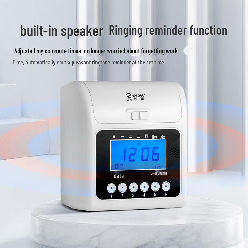 Карточный часофон Xinmi S-158 с двухцветным ЖК-дисплеем, штепсель CN (адаптер в комплекте)