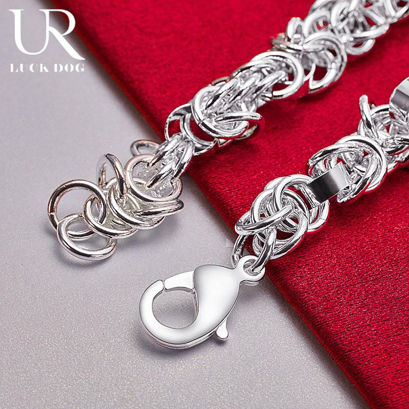 925 Sterling Silver Multi Cross Chain Circular Bracelet, Fashionable Wedding Jewelry