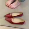 Нежный сказочный ветер вечерний ветер одиночные туфли 2025 новый французский сладкий темперамент элегантные остроносые туфли на плоской подошве с неглубоким носком