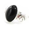 Handmade Silver Ring 'Jet Black Goddess' Black Silver (rhodium) - 13x8 Mm